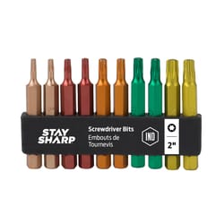 Stay Sharp Torx T20(5),T25(5) X 2 in. L Colored Coded Screwdriver Bit 10 pk