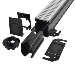 NDS 2-1/4 in. Gray Rectangle PVC Channel Grate and Drain Kit
