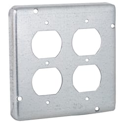 Raco Square Steel 2 gang 4-11/16 in. H X 4-11/16 in. W Box Cover