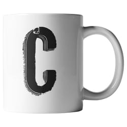 El Arroyo 12 oz Black/White BPA Free Marquee Letter C Mug