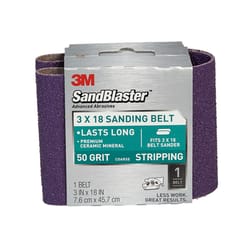 3M Sandblaster 18 in. L X 3 in. W Ceramic Sanding Belt 50 Grit Coarse 1 pk