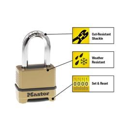 Master Lock Magnum 2 in. H X 1-7/32 in. W X 2 in. L Steel Ball Bearing Locking Weather-Resistant Pad