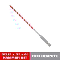 Diablo SPEEDemon 5/32 in. X 6 in. L Carbide Tipped Red Granite Hammer Drill Bit Hex Shank 5 pk