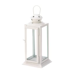 Gallery of Light Starlight Glass/Metal Lantern White