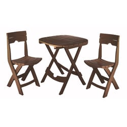 Adams Quik-Fold 3 pc Brown Resin Patio Set