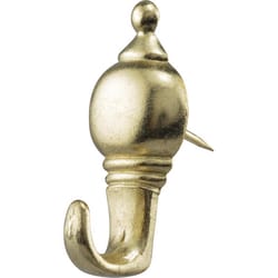 HILLMAN Gilt Gold Push Pin Picture Hook 10 lb 3 pc
