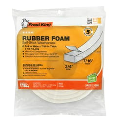 Frost King White Rubber Foam Weather Seal For Doors and Windows 10 ft. L X 0.44 in.