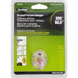 HILLMAN Zinc Silver Drywall Picture Hanger 200 lb 1 pk