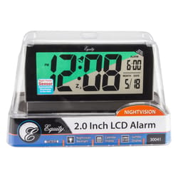 La Crosse Technology Equity 3.66 in. Silver Alarm Clock LCD Battery Operated