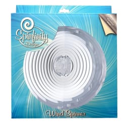 Spinfinity Designs Multi-color Stainless Steel 12 in. Crystal Mirror Circle Large Outdoor Spinner