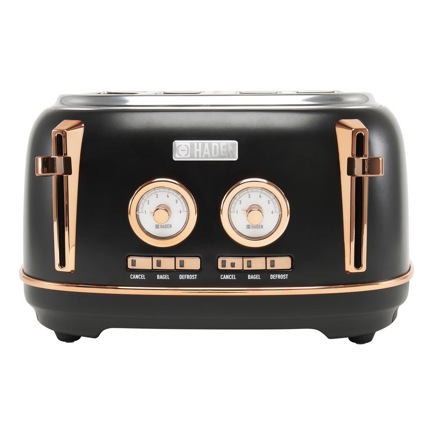 Haden Dorset Stainless Steel Black 4 slot Toaster 7.5 in. H X 12.5 in. W X 11 in. D Sansujyuku sansujyuku.com