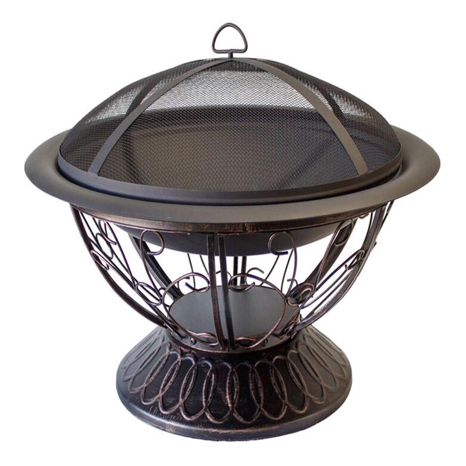 AZ Patio Heater 30 in. W Metal Scroll Round Wood Fire Pit Sansujyuku sansujyuku.com