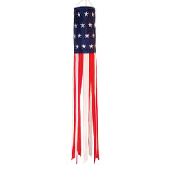 In The Breeze U.S. Stars and Stripes Embroidered Windsock 60 in. H X 8 in. W