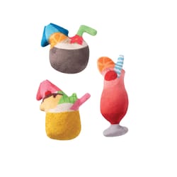 Pet Shop by Fringe Studio Multicolored Tropical Drinks Dog Toy 1 pk