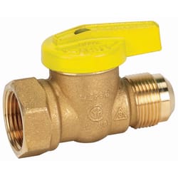 Homewerks 3/4 in. Brass Flare x FIP Ball Valve Quarter-Turn Lever For Gas