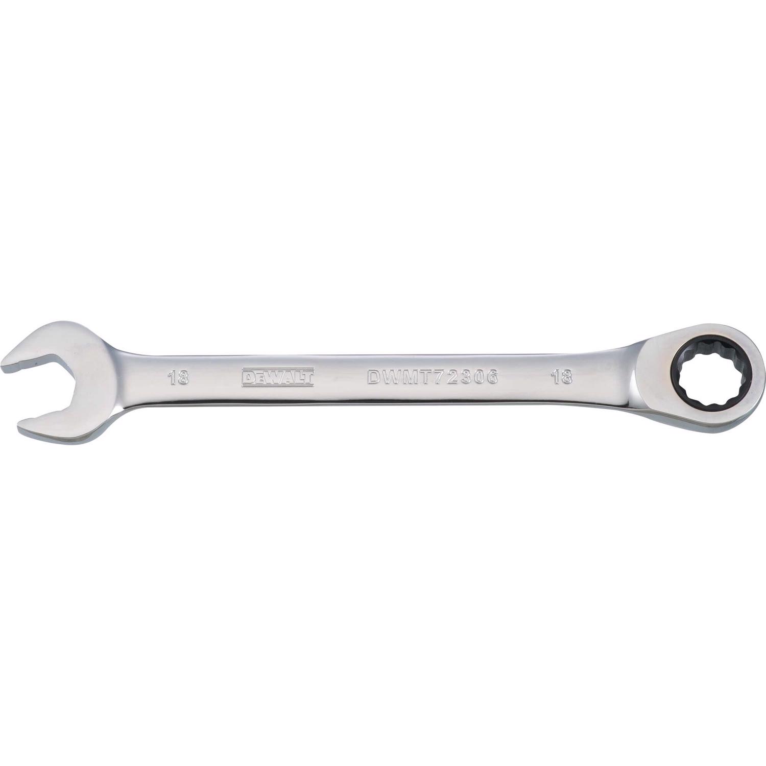 DeWalt 18 mm X 18 mm 12 Point Metric Ratcheting Combination Wrench 9-7/32 in. L 1 pc