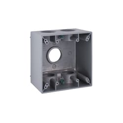 Bell Old Work 36 cu in Square Aluminum 2 gang Weatherproof Box Gray