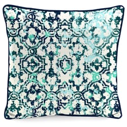 Jordan Manufacturing Blue Polyester Throw Pillow 4 in. H X 16 in. W X 16 in. L