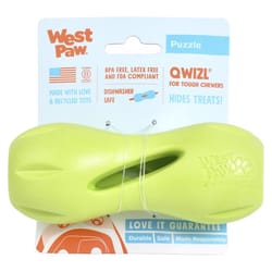 West Paw Zogoflex Green Plastic Qwizl Pet Toy Small in. 1 pk