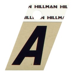 HILLMAN 1.5 in. Black Aluminum Self-Adhesive Letter A 1 pc