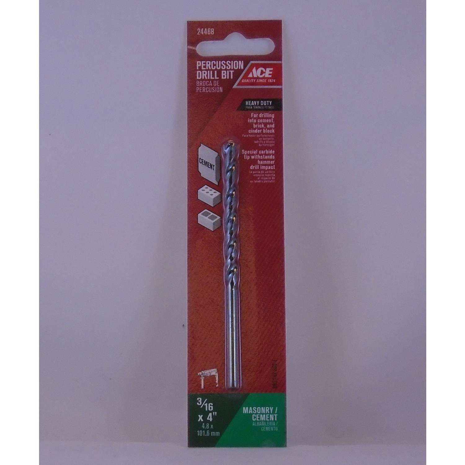 Ace 3/16 in. x 4 in. L Steel Percussion Drill Bit 1 pc. Ace Hardware