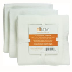 Mu Kitchen White Cotton Flour Sack Towel 3 pk