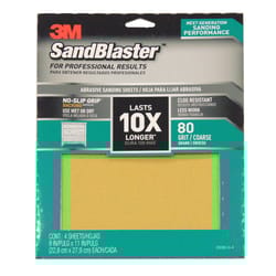 3M  SandBlaster  11 in. L x 9 in. W 80 Grit Ceramic  Sandpaper  4 pk 