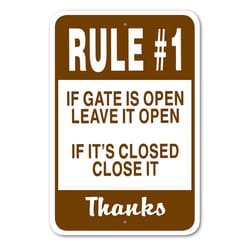 Noble Beasts Graphics English White Gate Sign 18 in. H X 12 in. W