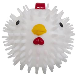 Kikkerland White TPR Chicken Ball Dog Toy 3.5 in. 1 pk