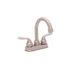 Huntington Brass Isabelle Satin Nickel Traditional Centerset Bathroom Sink Faucet 4 in.