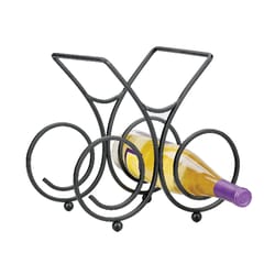 Spectrum 10.8 in. H X 7 in. L Black Steel Wine Rack