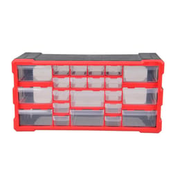 Ace 6.3 in. W X 9.5 in. H Storage Bin Plastic 22 compartments Black/Red