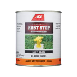 Ace Rust Stop Indoor and Outdoor Gloss Safety Orange Oil-Based Enamel Rust Prevention Paint 1 qt