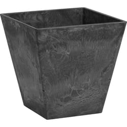 Novelty Artstone 10 in. H X 9.81 in. W X 9.81 in. D Resin/Stone Powder Ella Planter Black