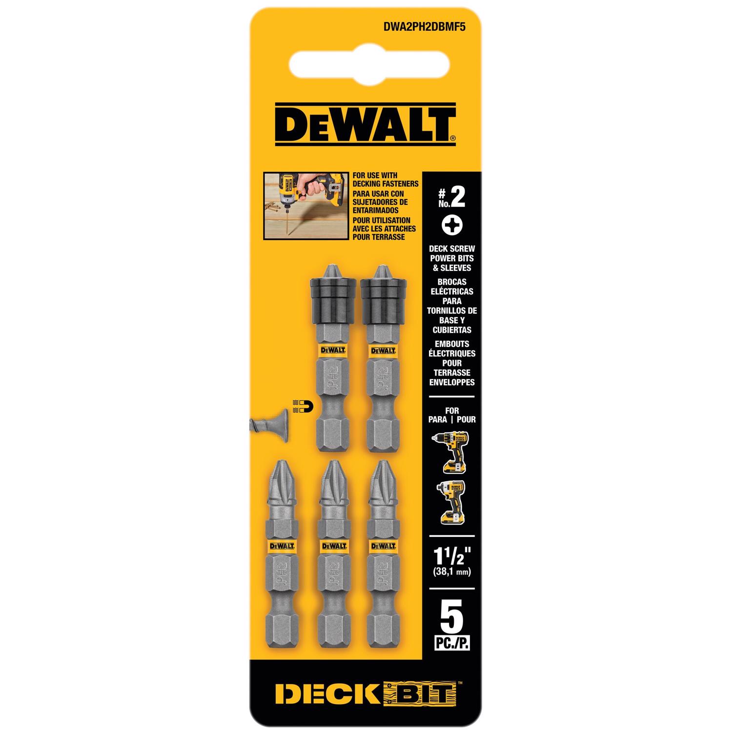 DeWalt Max Fit Phillips #2 X 1.5 in. L Screwdriver Bit Set Steel 5 pk