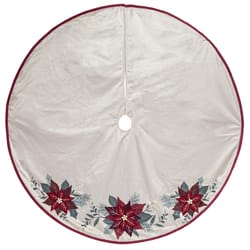 Dyno Christmas Ivory Poinsettia Tree Skirt 48 in.