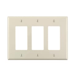 Leviton Decora Light Almond 3 gang Thermoplastic Nylon Decorator Wall Plate 1 pk