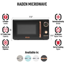 Haden 0.7 cu ft Black Microwave 700 W