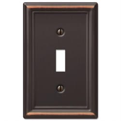 Amerelle Chelsea Aged Bronze 1 gang Stamped Steel Toggle Wall Plate 1 pk