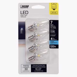 Feit C7 E12 (Candelabra) LED Bulb Daylight 7 Watt Equivalence 4 pk