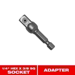 Diablo 2 in. L X 3/8 in. X 1/4 in. Square to Hex Socket Adapter 1 pc