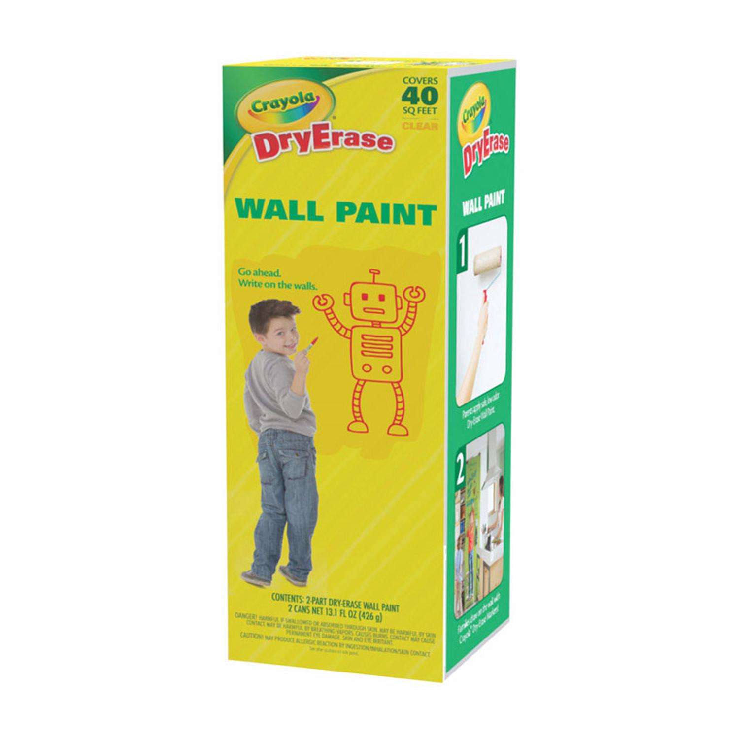 Feet Crayola Dry Erase Wall Paint Draw On The Wall Covers 40 SQ 