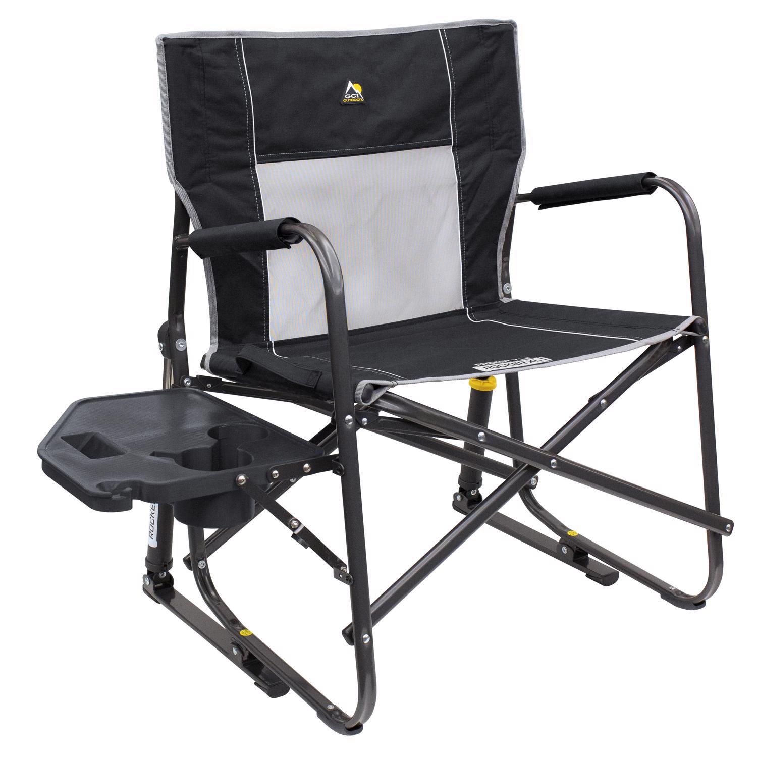 GCI Outdoor Freestyle Rocker XL w/Side Table Black Freestyle