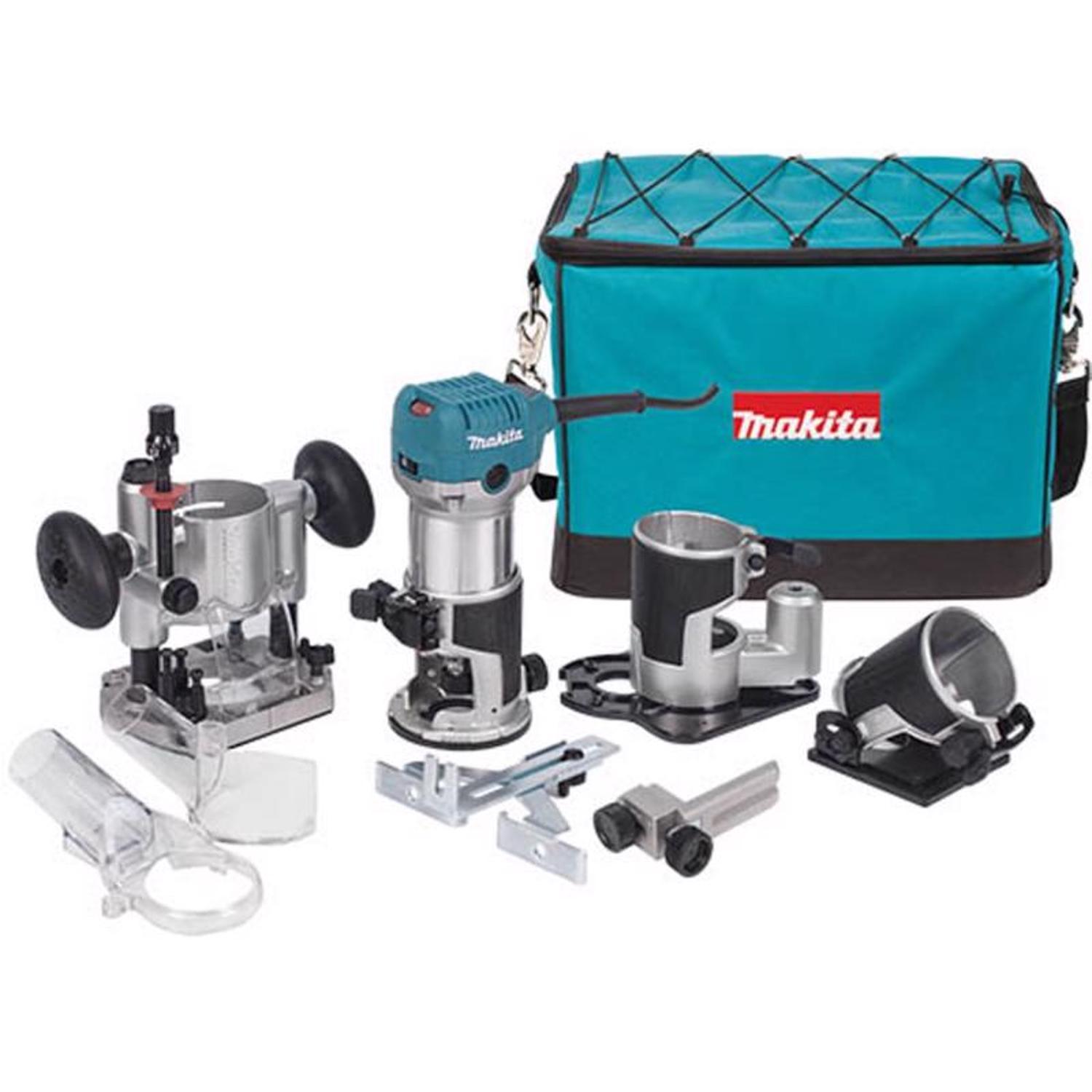 Makita 6.5 amps 1.25 HP Corded Compact Router Kit Mfr