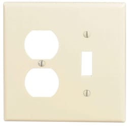 Leviton Midway Ivory 2 gang Plastic Duplex/Toggle Wall Plate 1 pk