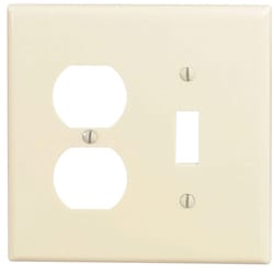 Leviton Midway Ivory 2 gang Plastic Duplex/Toggle Wall Plate 1 pk