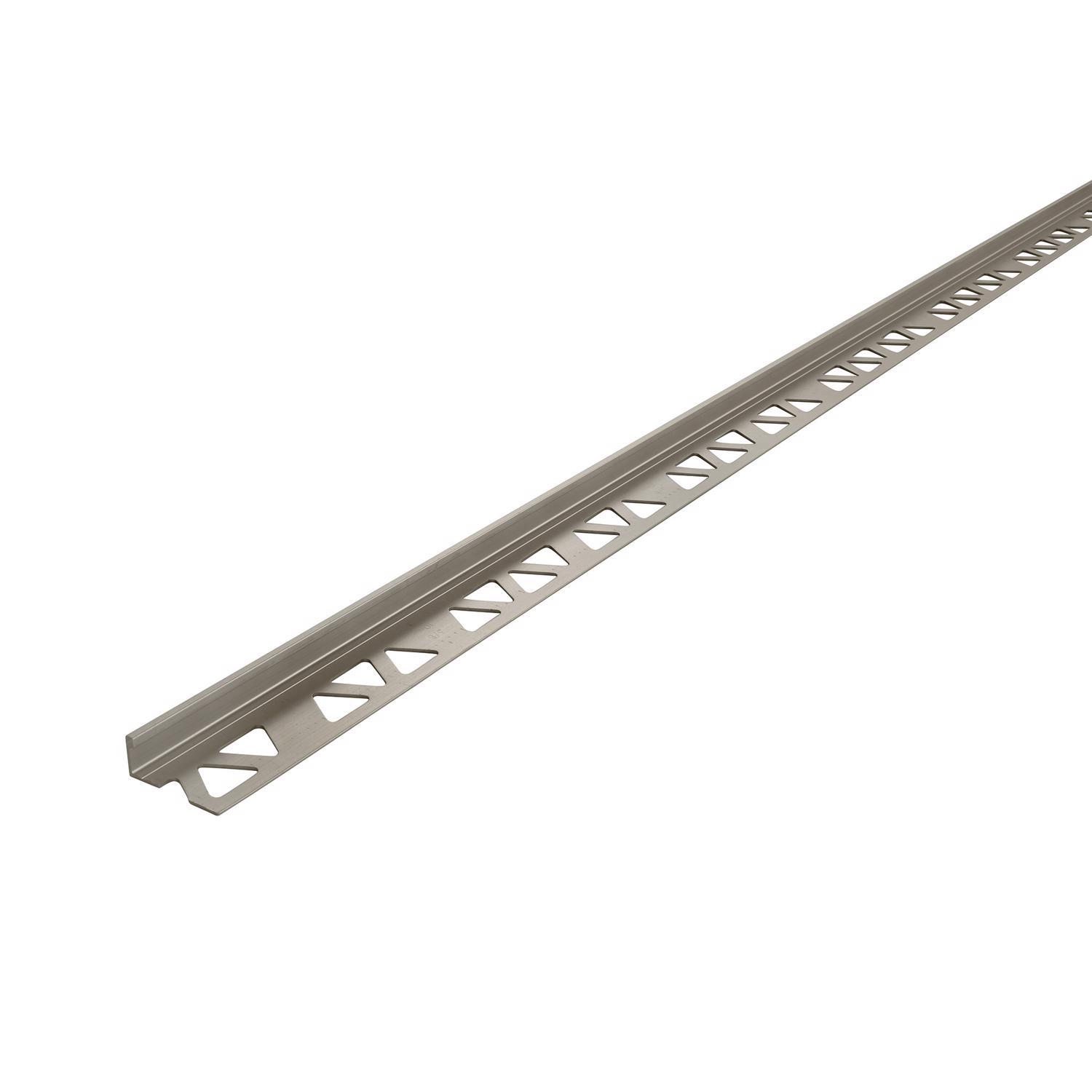 M-D 3/8 in. H X 96 in. L Prefinished Silver Aluminum Tile Edge M-D 3/8 in. H X 96 in. L Prefinished Silver Aluminum Tile Edge