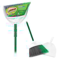 Libman Precision Angle 11 in. W Stiff Recycled Plastic Broom with Dustpan