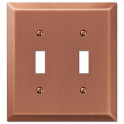 Amerelle Century Antique Copper 2 gang Stamped Steel Toggle Wall Plate 1 pk