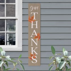 P Graham Dunn Multicolored Wood 36 in. H X 7 in. L X 0.75 in. W Give Thanks Porch Sign